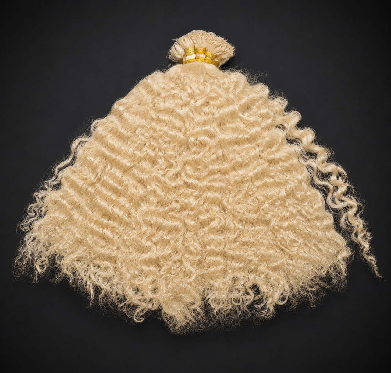 Raw Blonde Burmese Curly Mini K Tip