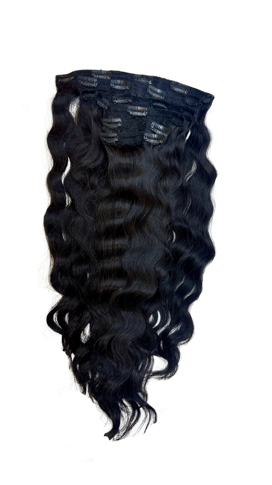 Loose Wavy Natural Black Clip-In Extensions