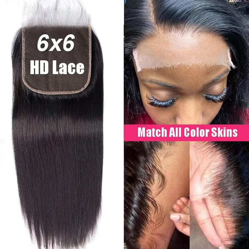 Brazilian HD 6x6 Straight Closure